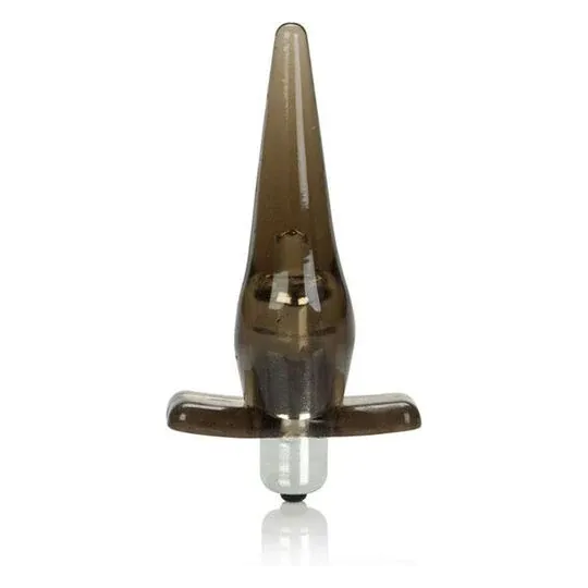 Mini plug anale vibrante Calexotics in TPR nero con vibratore rimovibile, impermeabile.