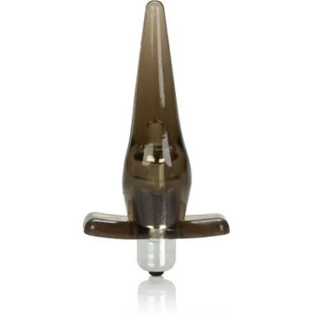 Mini plug anal vibrante Calexotics en TPR negro con vibrador extraíble, impermeable.