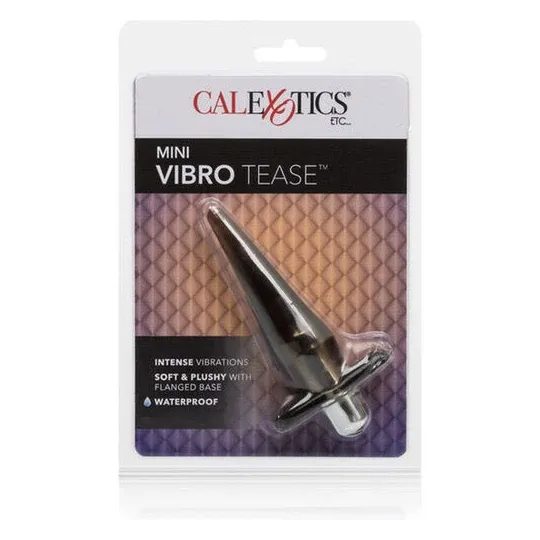 Mini plug anale vibrante Calexotics in TPR nero con vibratore rimovibile, impermeabile.