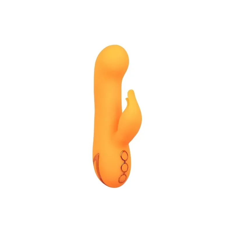 Aufblasbarer Rabbit-Vibrator orange CalExotics – Doppelstimulator aus Silikon, wiederaufladbar