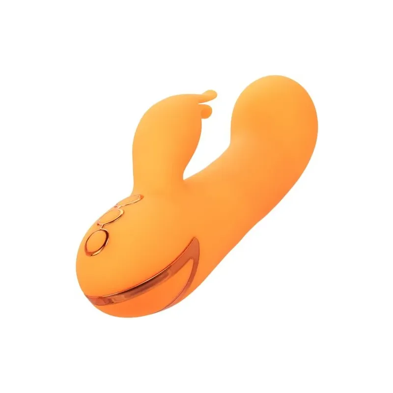 Vibratore coniglio gonfiabile arancione CalExotics – doppio stimolatore in silicone ricaricabile