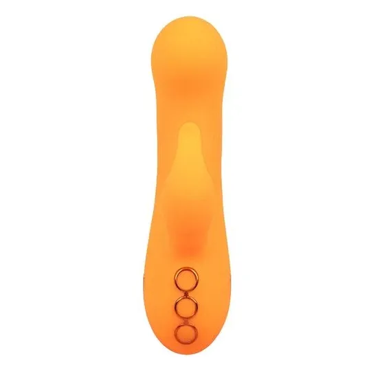 Aufblasbarer Rabbit-Vibrator orange CalExotics – Doppelstimulator aus Silikon, wiederaufladbar