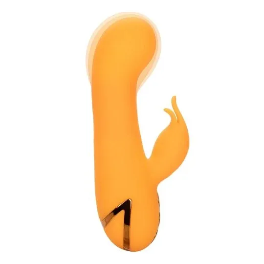 Vibrateur lapin gonflable orange CalExotics – double stimulateur en silicone rechargeable