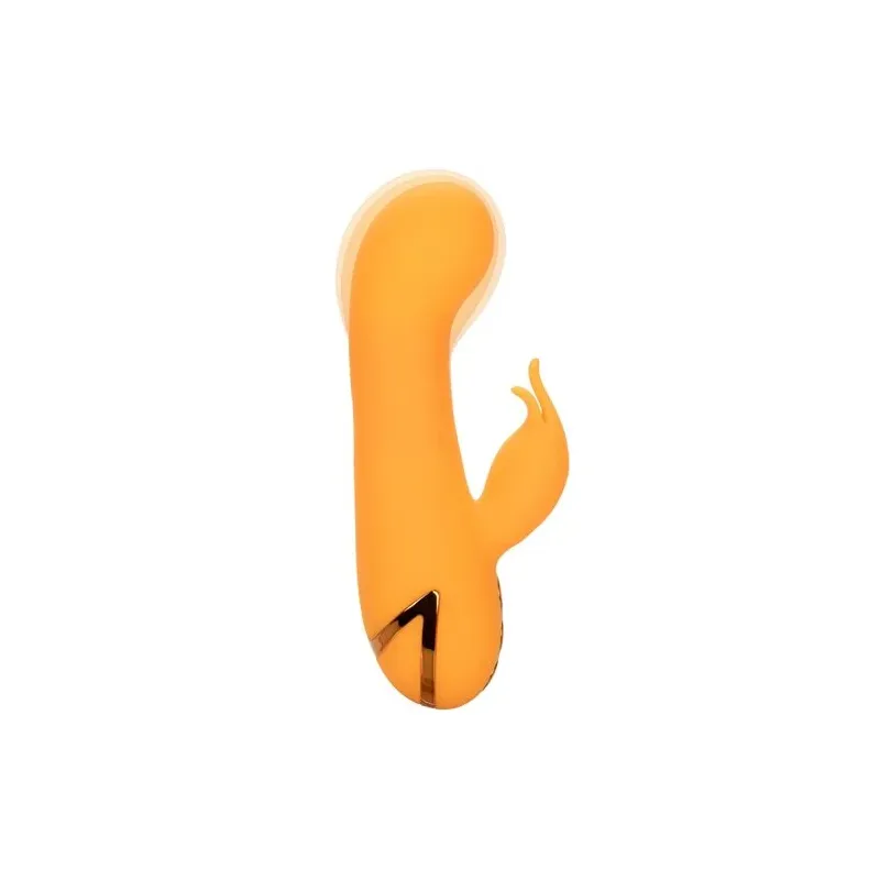 Vibrateur lapin gonflable orange CalExotics – double stimulateur en silicone rechargeable