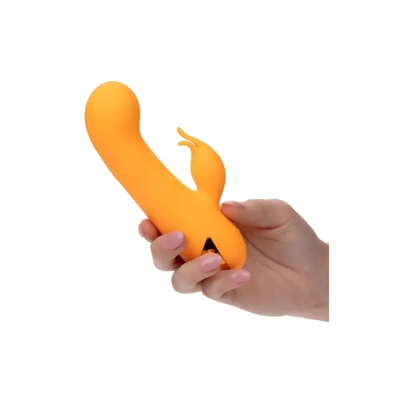 Vibrateur lapin gonflable orange CalExotics – double stimulateur en silicone rechargeable