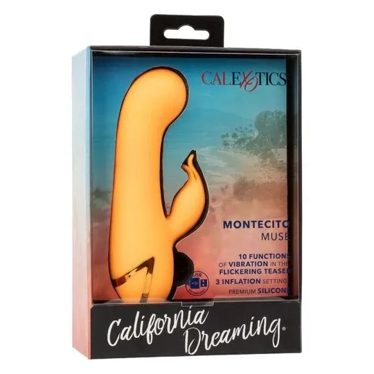 Aufblasbarer Rabbit-Vibrator orange CalExotics – Doppelstimulator aus Silikon, wiederaufladbar