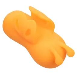 Calexotics Buzzing Vibe Fingerstimulator orange mit 10 Vibrationsmodi und gebogenen Silikonantennen.