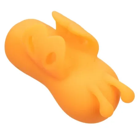 Stimolatore per dita Calexotics Buzzing Vibe arancione con 10 modalità di vibrazione e antenne curve in silicone.