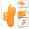 Stimulateur de doigts Calexotics Buzzing Vibe orange avec 10 modes vibrants et antennes incurvées en silicone doux.