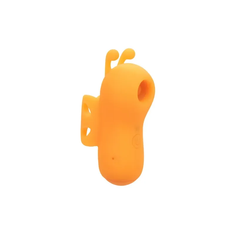 Estimulador de dedos Calexotics Buzzing Vibe naranja con 10 modos de vibración y antenas curvas de silicona.