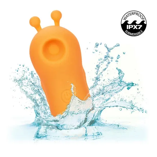 Calexotics Buzzing Vibe orange finger vibrator with 10 vibration modes and curved silicone antennae.