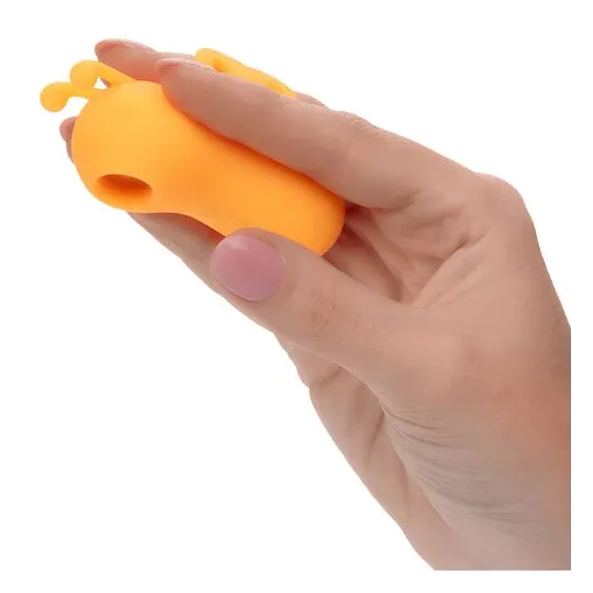 Estimulador de dedos Calexotics Buzzing Vibe naranja con 10 modos de vibración y antenas curvas de silicona.