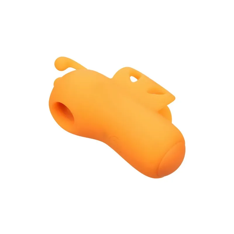 Stimolatore per dita Calexotics Buzzing Vibe arancione con 10 modalità di vibrazione e antenne curve in silicone.