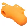 Stimulateur de doigts Calexotics Buzzing Vibe orange avec 10 modes vibrants et antennes incurvées en silicone doux.
