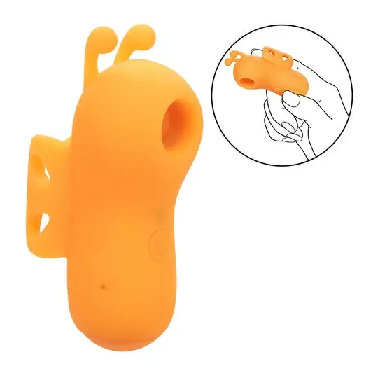 Calexotics Buzzing Vibe Fingerstimulator orange mit 10 Vibrationsmodi und gebogenen Silikonantennen.