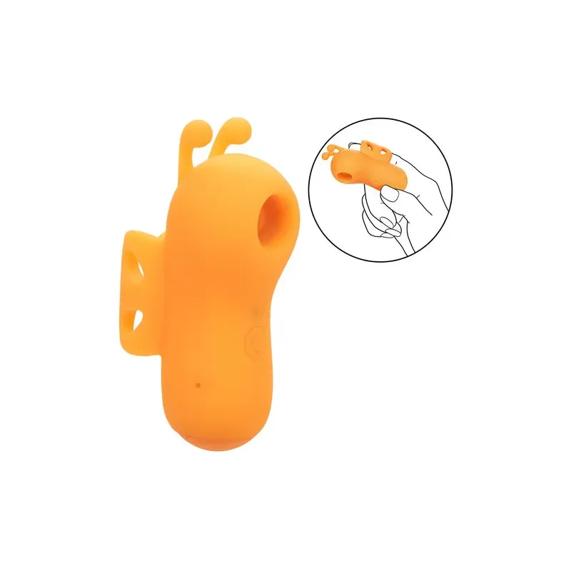 Calexotics Buzzing Vibe Fingerstimulator orange mit 10 Vibrationsmodi und gebogenen Silikonantennen.