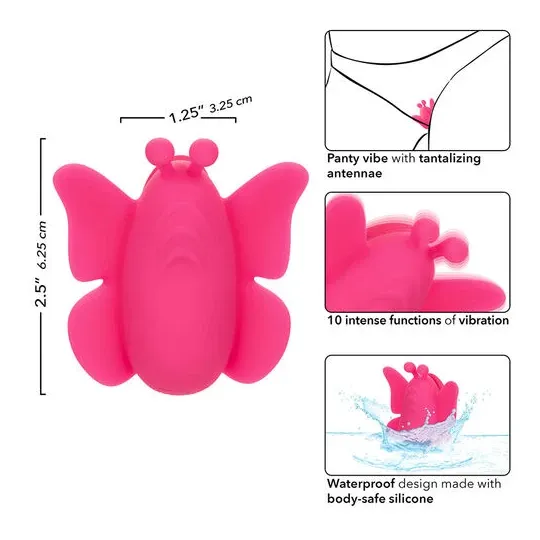 Calexotics panty vibrator pink silicone 10 vibrations rechargeable waterproof