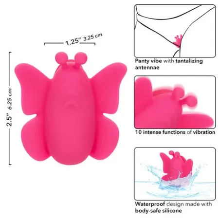 Calexotics panty vibrator pink silicone 10 vibrations rechargeable waterproof