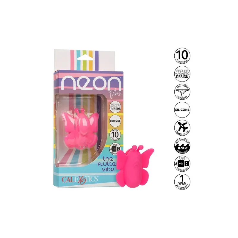 Calexotics stimulateur culotte rose silicone 10 vibrations rechargeable étanche