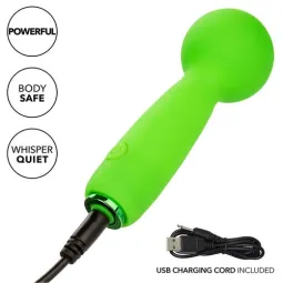 Mini masseur vibrant Calexotics Neon Vibes The Bubbly Vibe vert avec 10 modes de vibrations
