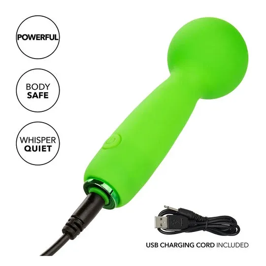 Mini masajeador Calexotics Neon Vibes The Bubbly Vibe verde con 10 modos de vibración