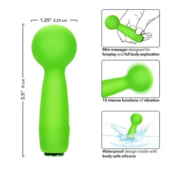 Calexotics Neon Vibes The Bubbly Vibe mini massager green with 10 vibration modes