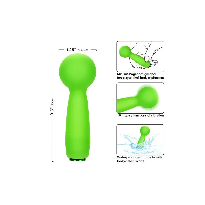 Calexotics Neon Vibes The Bubbly Vibe mini massager green with 10 vibration modes