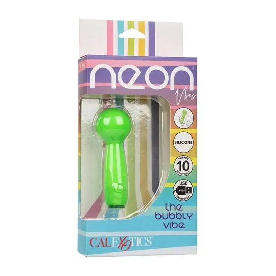 Mini masajeador Calexotics Neon Vibes The Bubbly Vibe verde con 10 modos de vibración