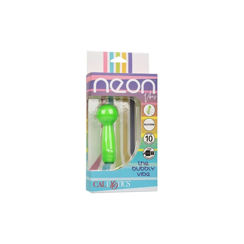 Kleiner Massagegerät Calexotics Neon Vibes The Bubbly Vibe grün mit 10 Vibrationsmodi