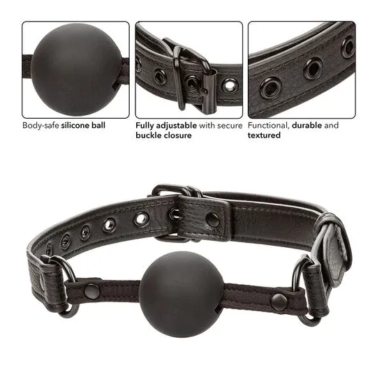 bavaglio a sfera silicone nero Calexotics regolabile 3,75 cm