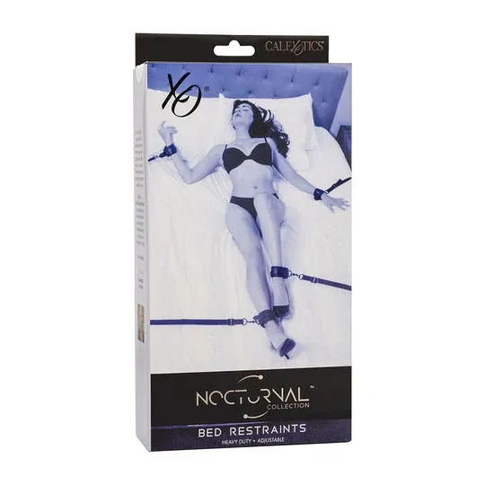 Calexotics cintura regolabile in pelle nera per letto con 4 polsini