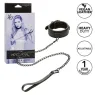 Ensemble collier et laisse en cuir noir réglable Calexotics avec boucle métallique