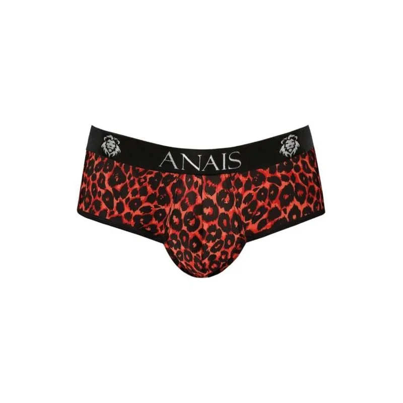 Herren Slip mit offenem Po ANAIS MEN JOCK aus roter Mikrofaser mit Tribal-Print - Größe XL
