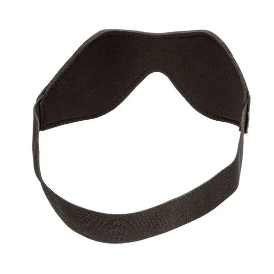 Maschera per dormire in pelle PVC nera CALEXOTICS, maschera per occhi con oscuramento totale e elastico regolabile.