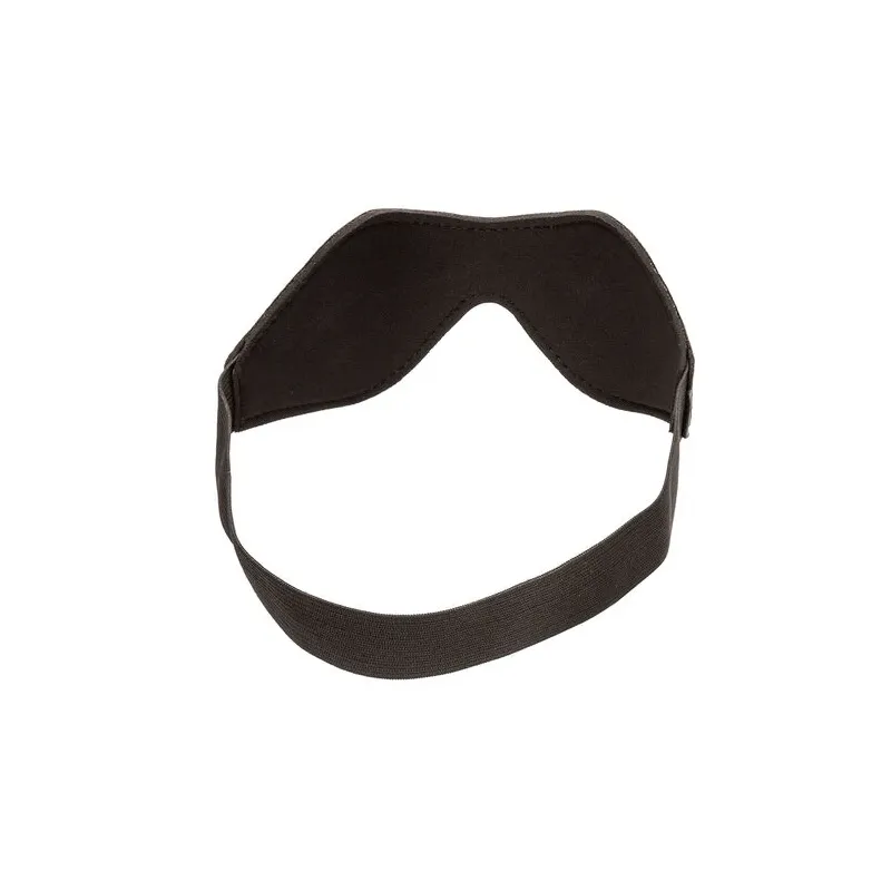 Maschera per dormire in pelle PVC nera CALEXOTICS, maschera per occhi con oscuramento totale e elastico regolabile.