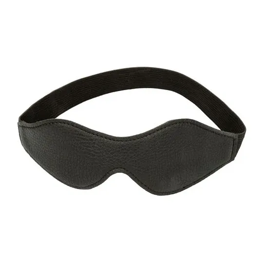 Maschera per dormire in pelle PVC nera CALEXOTICS, maschera per occhi con oscuramento totale e elastico regolabile.