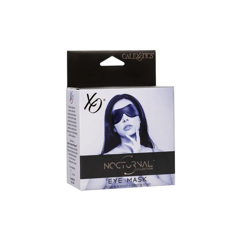 Maschera per dormire in pelle PVC nera CALEXOTICS, maschera per occhi con oscuramento totale e elastico regolabile.
