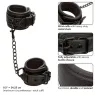 Poignets en cuir réglables noirs CALEXOTICS, accessoire BDSM ajustable avec boucle sécurisée.