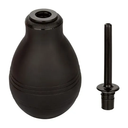 Douche anale noire CALEXOTICS avec valve anti-reflux, capacité 216 ml, pour hygiène intime.