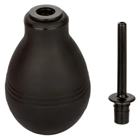 Douche anale noire CALEXOTICS avec valve anti-reflux, capacité 216 ml, pour hygiène intime.