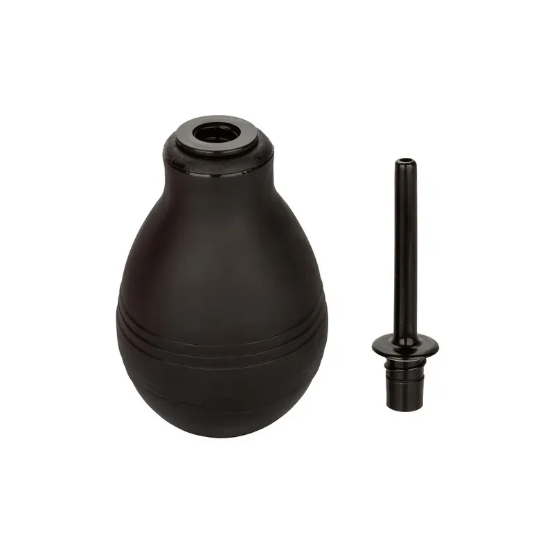 Douche anale noire CALEXOTICS avec valve anti-reflux, capacité 216 ml, pour hygiène intime.