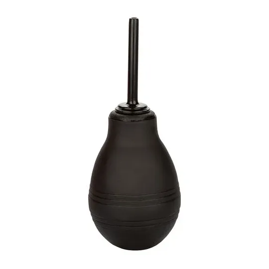 Douche anale noire CALEXOTICS avec valve anti-reflux, capacité 216 ml, pour hygiène intime.