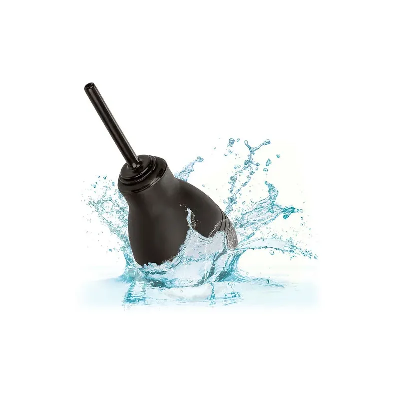 Douche anale noire CALEXOTICS avec valve anti-reflux, capacité 216 ml, pour hygiène intime.