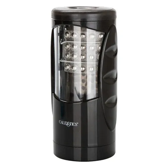 Masturbateur vibrant CALEXOTICS avec perles rotatives et poignée ergonomique, pour stimulation intense