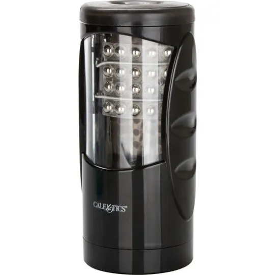 Masturbateur vibrant CALEXOTICS avec perles rotatives et poignée ergonomique, pour stimulation intense
