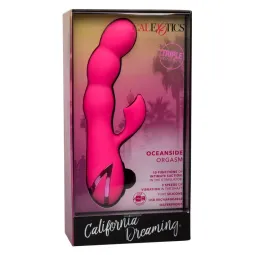 Stimulateur double CALEXOTICS en ABS métallisé avec succion clitoridienne et vibrations internes