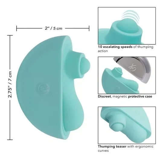 Stimolatore CalExotics Ovation Acclaim verde acqua ergonomico con 10 velocità di pulsazione