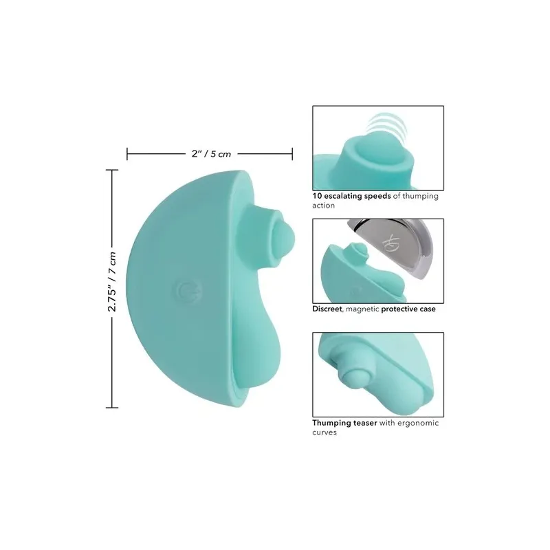 Stimolatore CalExotics Ovation Acclaim verde acqua ergonomico con 10 velocità di pulsazione