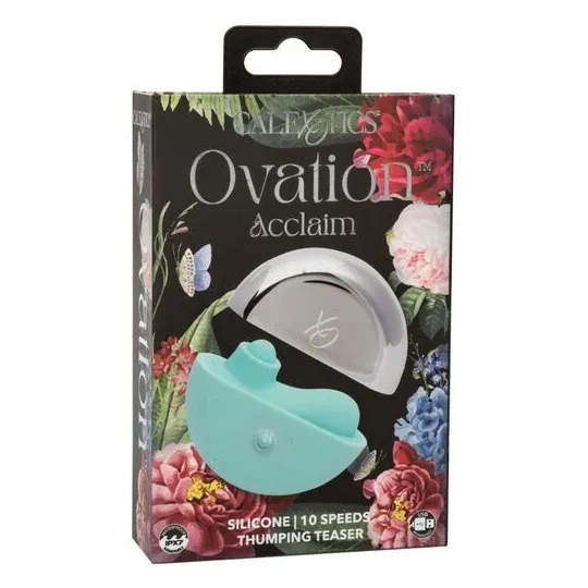 Stimolatore CalExotics Ovation Acclaim verde acqua ergonomico con 10 velocità di pulsazione