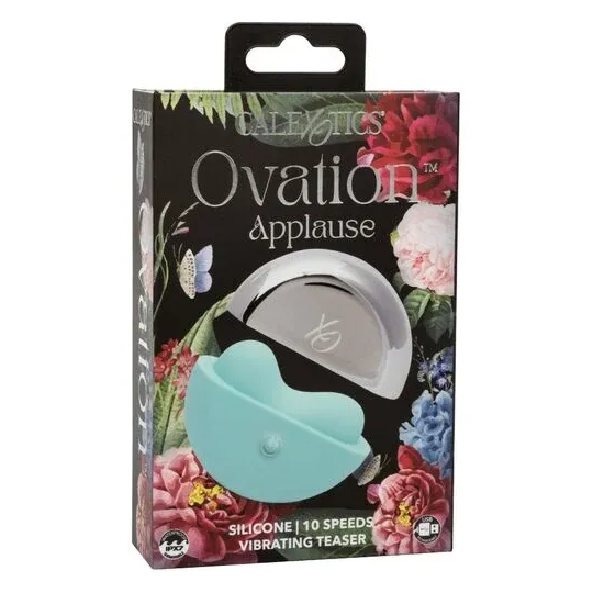 Estimulador de aplausos CalExotics Ovation verde aguamarina impermeable con 10 niveles de vibración recargable.